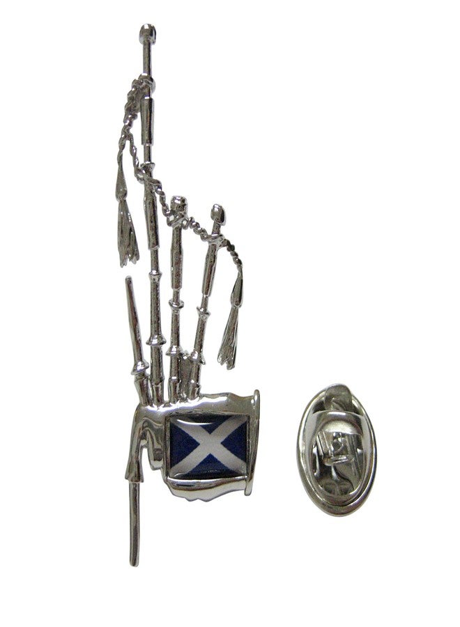 Kiola Designs Scotland Flag Scottish Bag Pipes Music Instrument Lapel Pin - Image 1